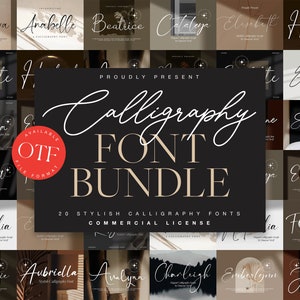 Kalligraphie-Schriftpaket, Schreibschrift, Logo-Schriften, Hochzeit-Schriften, Cricut-Schriften, Procreate-Schriften, Canva-Schriften, Einladungs-Schriften, Neue OTF-Schrift