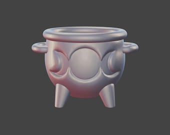 Witch Cauldron STL File – 3D Print Model – Halloween Decor – Tabletop & Spooky – (Digital Download)