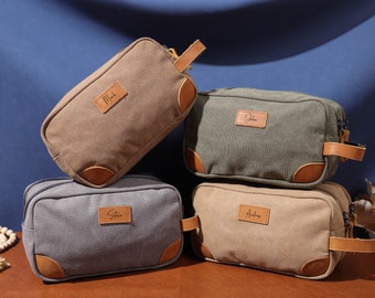 Personalized Mens Toiletry Bag, Monogrammed Travel Toiletry Bag, Groomsmen Gift, Canvas Dopp Bag, Valentine's Gift, Gift For Him