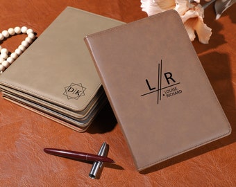 Gepersonaliseerde lederen portfolio, aangepaste zakelijke portfolio, navulbaar notitieboekje, afstudeercadeau, handgemaakte portfolio, bedrijfsgeschenken met logo