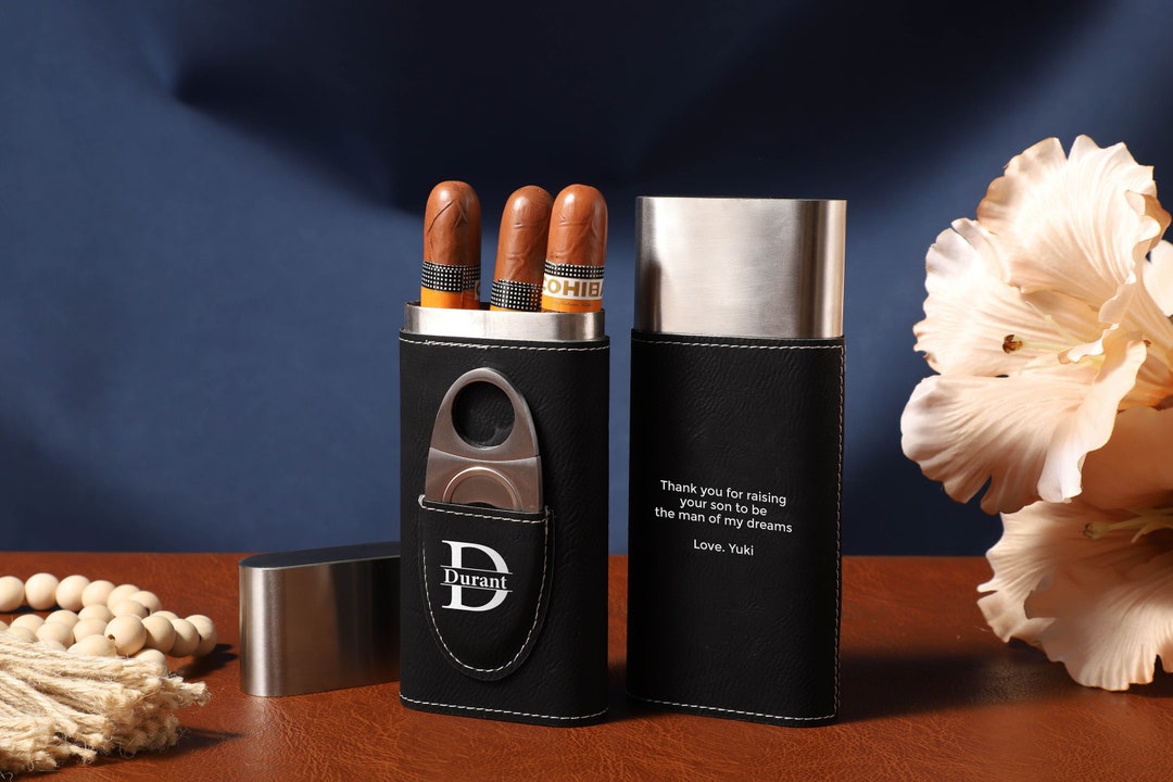 Travel Cigar Case, Personalized Cigar Holder Case, Gift for Husband