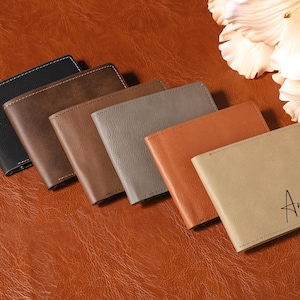 Men's Wallet, Engraved Dad Gift Men's Wallet, Bifold Slim Wallet, Men's Wallets, Groomsman Wallet, Men's Custom Wallet, Groomsman Wallet