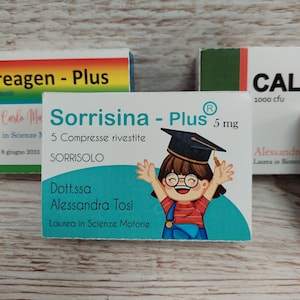 bomboniere laurea tipo  farmaco medicina farmacologia, psicologia - scatola per confetti personalizzata, laurea farmacia, portaconfetti