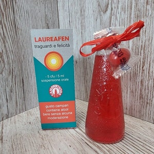 Graduation favor, syrup box type for CAMPARI bottle, idea for graduation favor, medicine box, medicine box, confetti holder