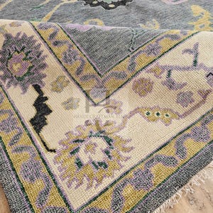 Gray Oversize Turkish Oushak Rug - Hand Knotted Home Decor Accent Rug