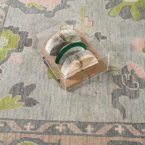 Hunter Gray Oushak rug muted 8x10/9X12/10x14 Turkish knot rug Hand-knotted Vintage Antique Oushak Wool Area Rug for Living Room, Dining room