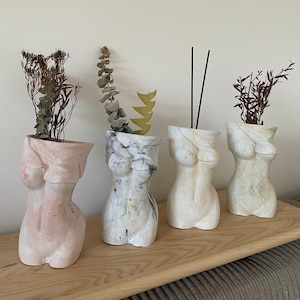 Handmade Concrete Female Body Centrepiece - 4 Colours - Vase - BookEnd - Brush Holder - Gift - Art - Abstract - Earthy - Minimal