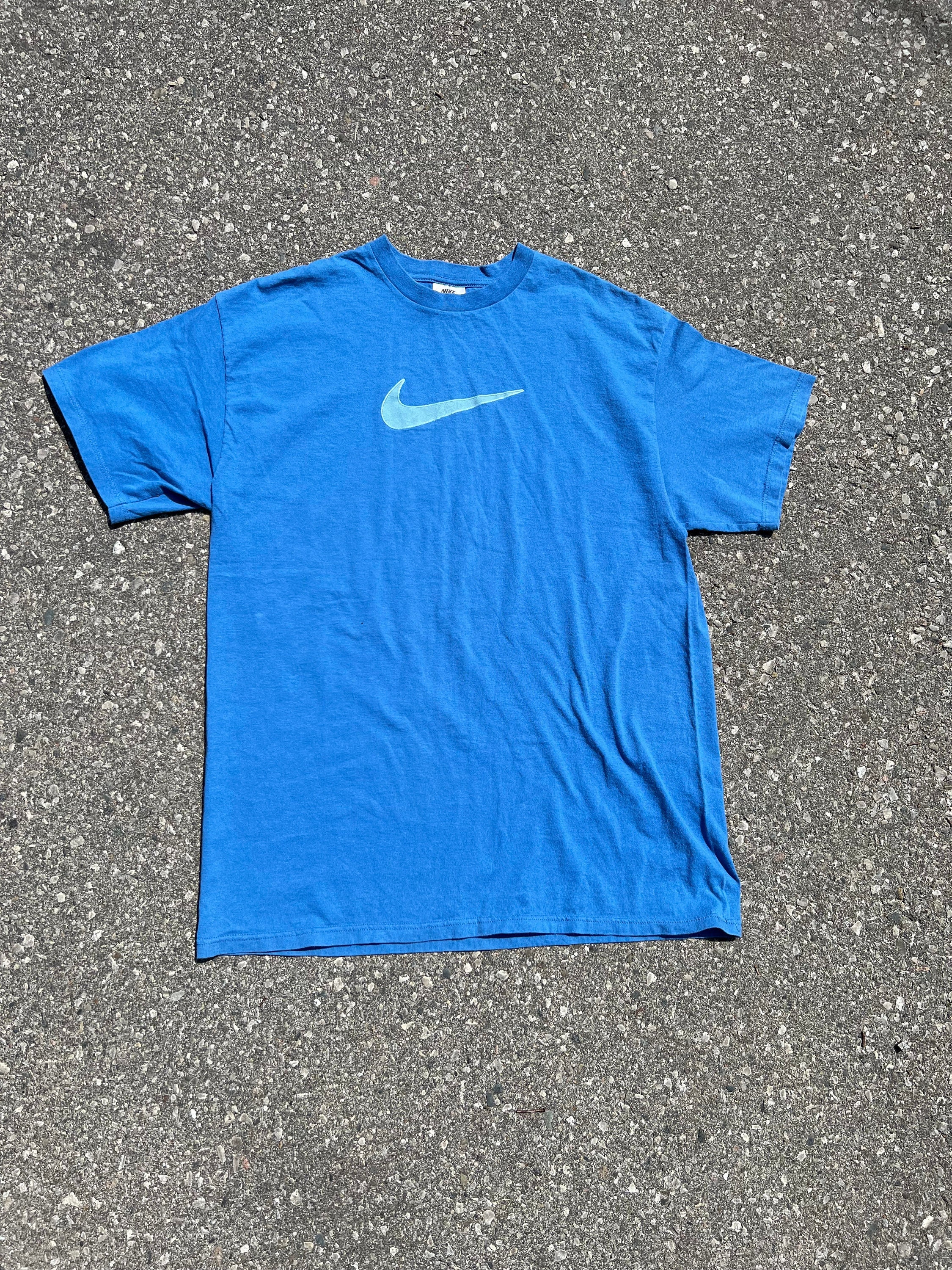 VINTAGE NIKE BIG SWOOSH DEFINITION TEE SHIRT LATE 1980S LARGE MADE IN USA