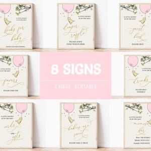 Editable Winnie the Pooh Signs Printable Classic Winnie the Pooh Bear Baby Shower Signs Bundle Vintage Decorations Table Decor Instant, BS13