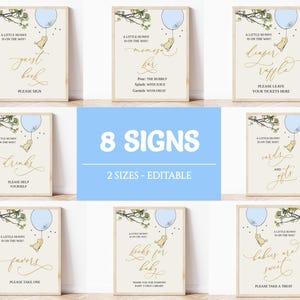 Editable Winnie the Pooh Signs Classic Winnie the Pooh Bear Baby Shower Signs Bundle Decorations Vintage Table Decor Printable Instant, BS12