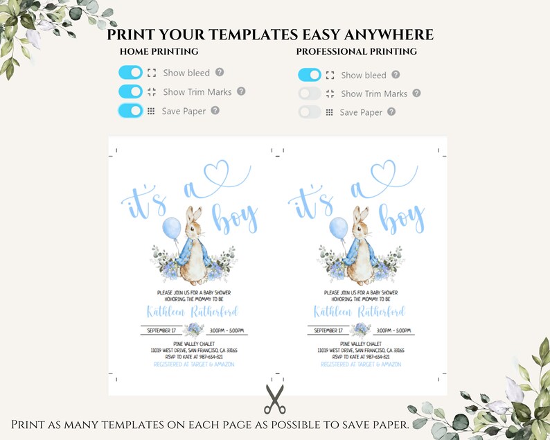 Peter Rabbit Baby Shower Invitation Editable Invite Template Etsy