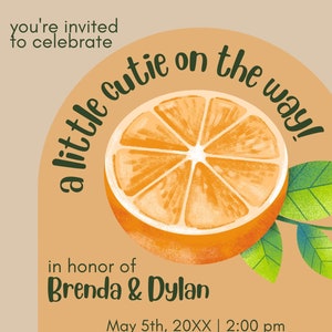 A Little Cutie on the Way Baby Shower Invite Print