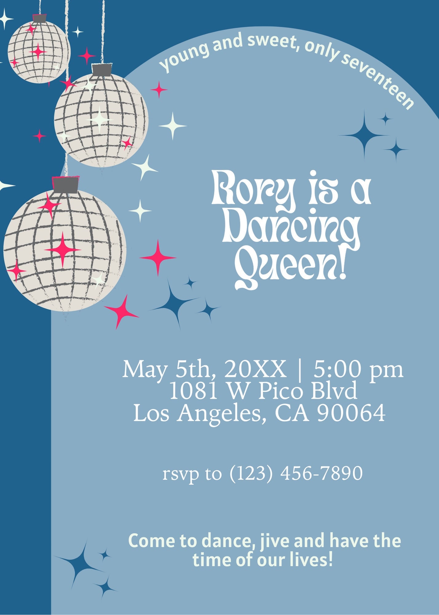 Dancing Queen Birthday Invite Print Etsy