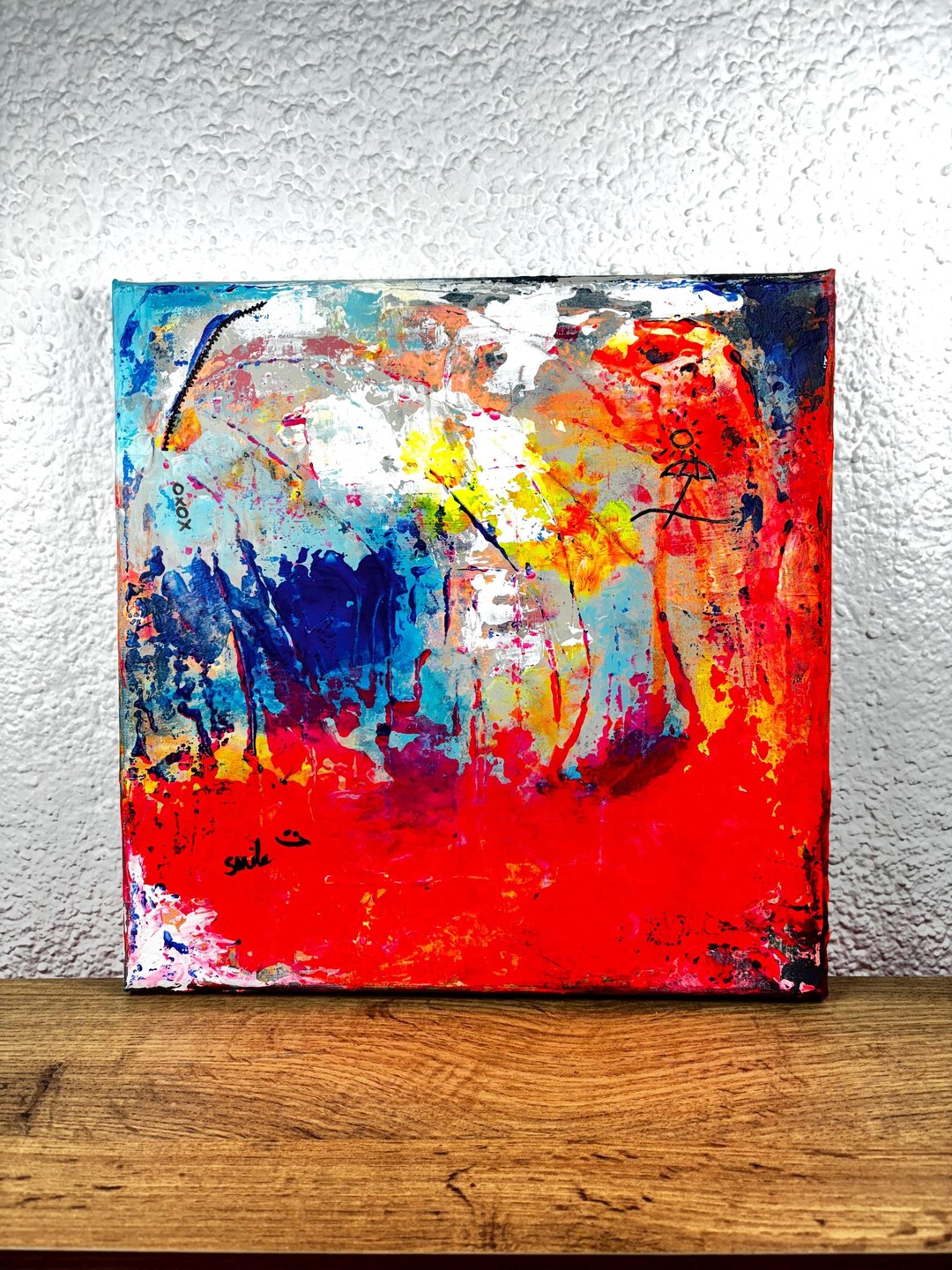 Acrylic Painting on Canvas 30 X 30 Cm · Smile · Abstract Expressionism ...