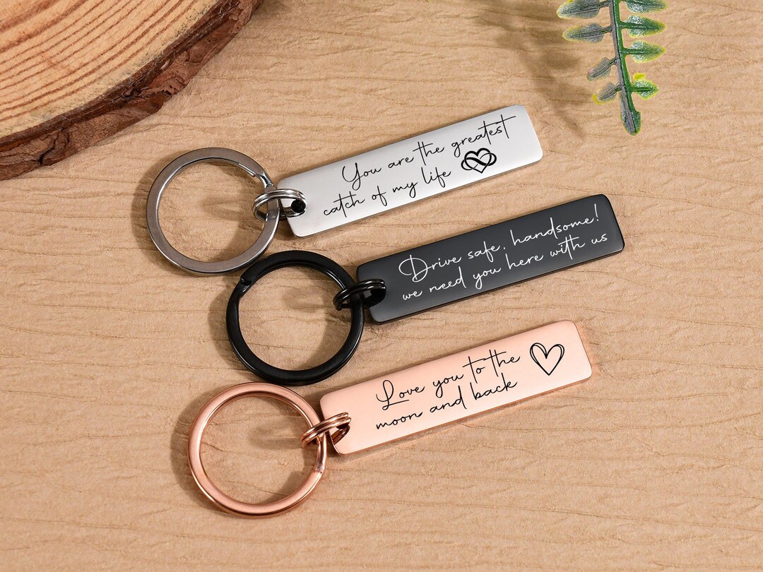 Drive Safe Keychain for Boyfriend,custom Engraved Metal Key Chain