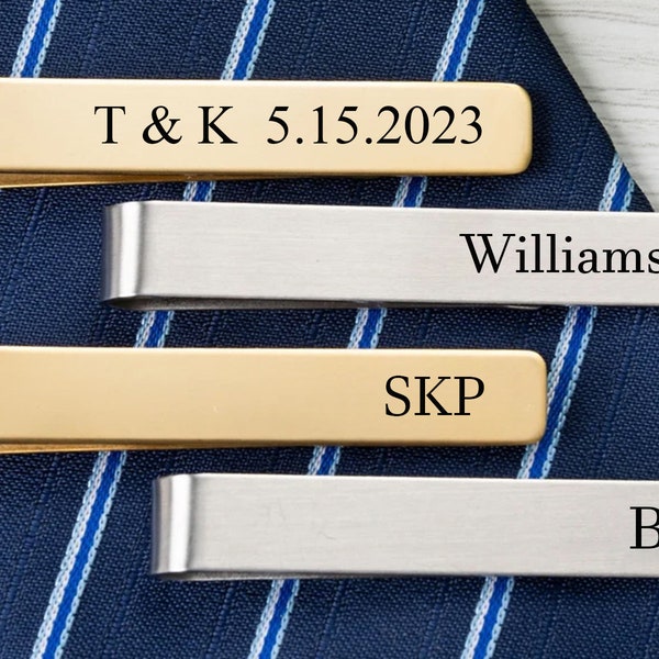 Engraved Tie Bar Personalized Tie Clip Custom Tie Bar Wedding Tie Clip Monogram Tie Bar Stainless Tie Clip Groomsmen Tie Clip Gift for Men