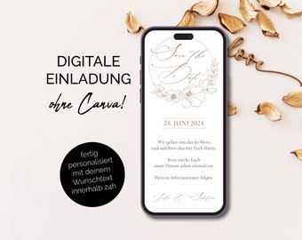 Digitale Save the Date-kaart | Bruiloft | Bruiloft uitnodiging | bruiloft | Uitnodiging | Gepersonaliseerd | E-kaart | Stuur via WhatsApp