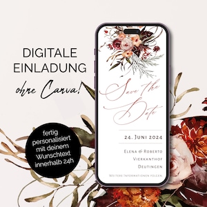 Digitale Save the Date-kaart | Bruiloft | Bruiloft uitnodiging | bruiloft | Uitnodiging | Gepersonaliseerd | E-kaart | Stuur via WhatsApp
