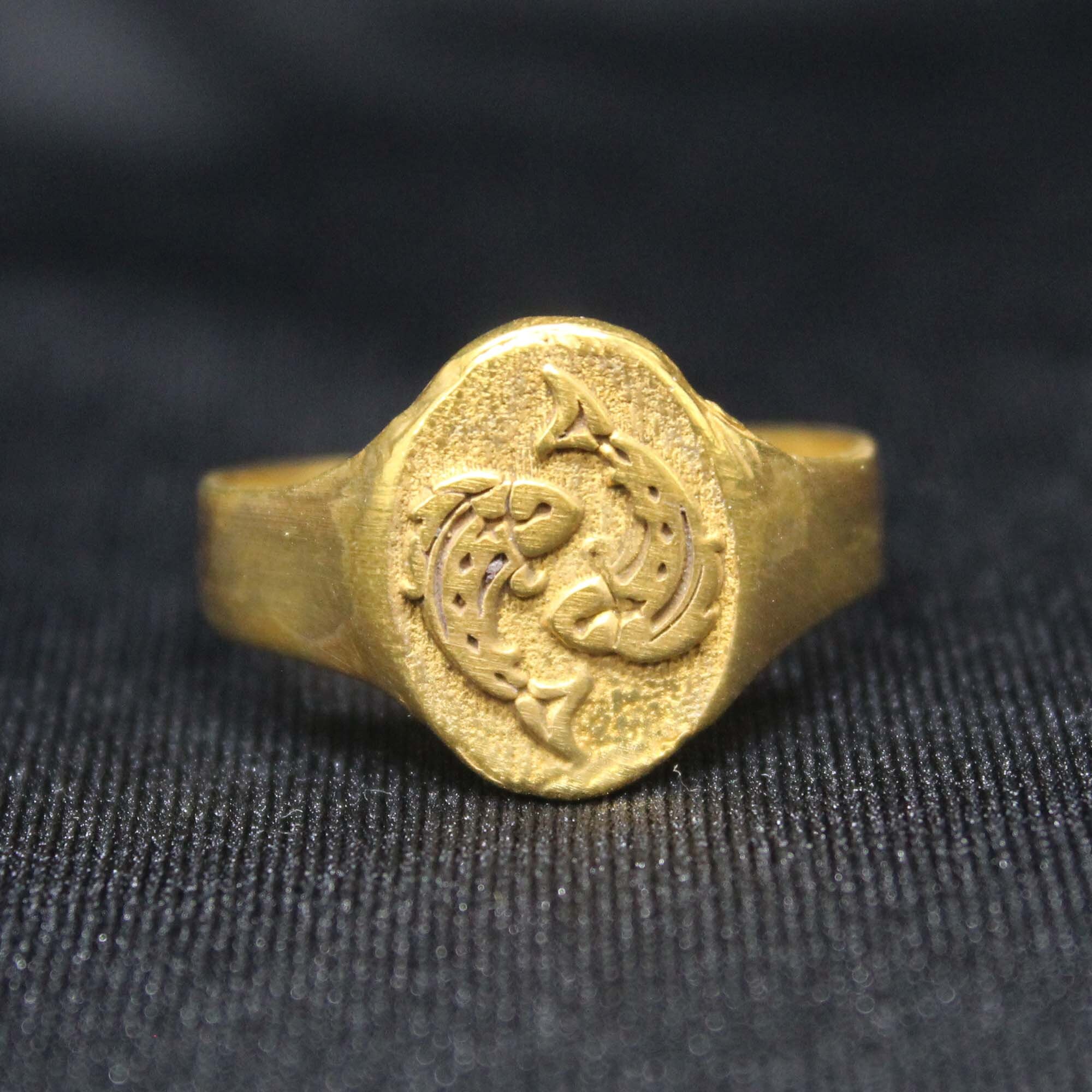 Anillo de intaglio de moneda romana hecho a mano con arte romano, plata esterlina maciza de 925 quilates, oro electro vermeil, anillo de declaración minimalista, día de la madre,