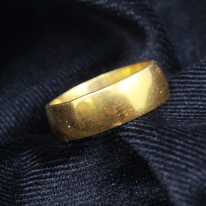 Classic 6 mm Band Silver Wedding Rings - 24K Gold Plated Wedding Ring Over Sterling Silver - For Her And Him Gift - Minimalist Band
