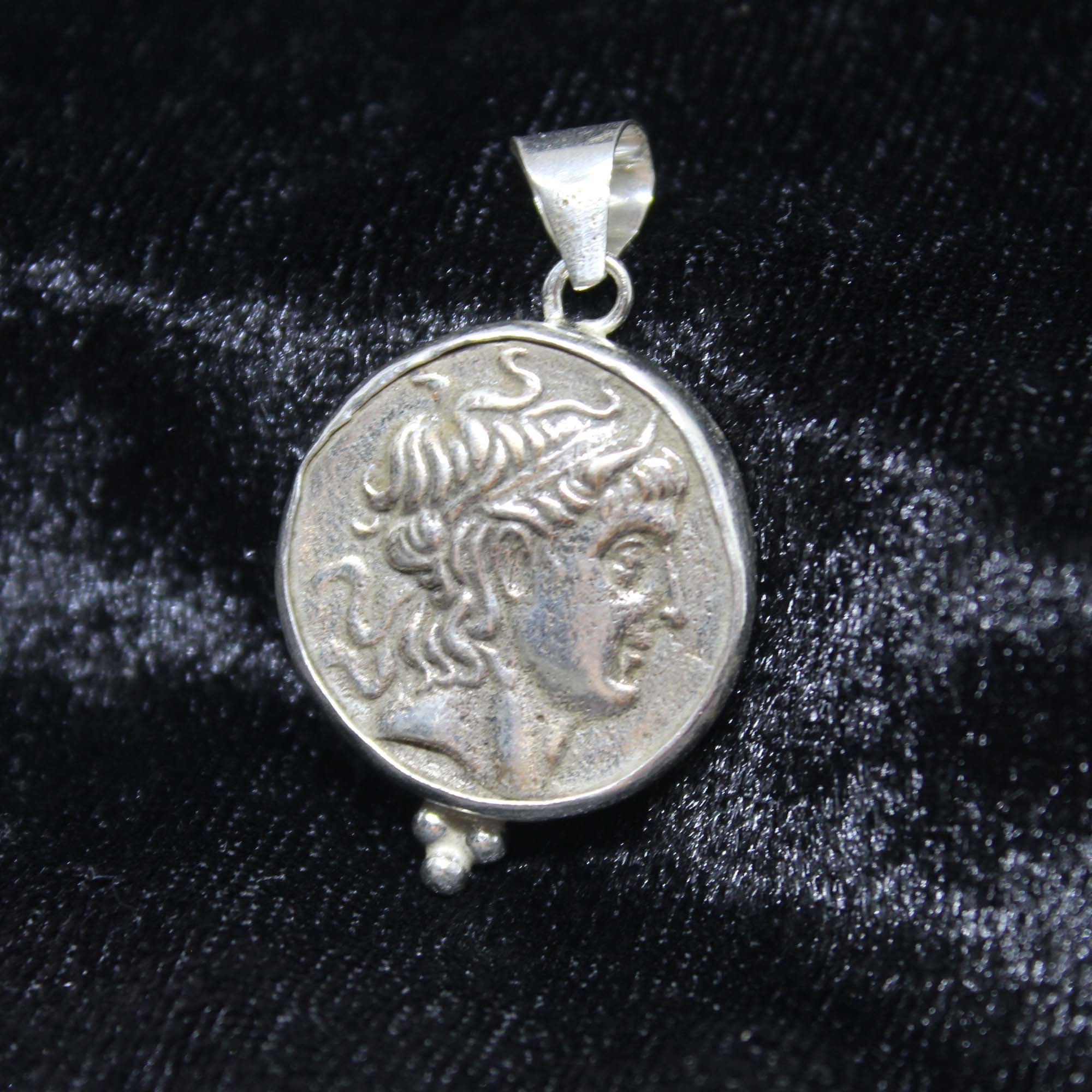 Antique Style Silver Locket: Roman Coin Pendant Necklace