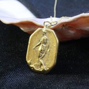 Bronz Roman Intaglio Emperor Pendant, 925K Solid Sterling Silver, 24K gold elektro vermeil, minimalist Pendant, Gift For Her