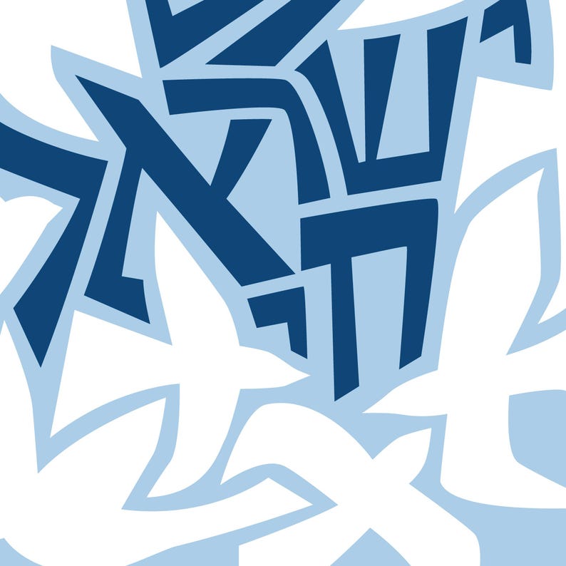 The image is a collage of abstract shapes and patterns in shades of blue and white, creating a visually striking and dynamic composition.