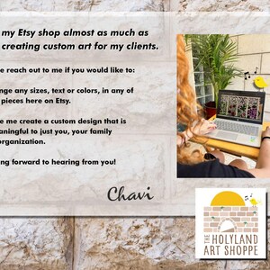 a postcard with a picture of a person using a laptop