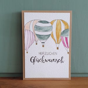 Personalisierte Karte mit herzlichen Glückwünschen- Handgemalte Aquarell Klappkarte - Geburtstag