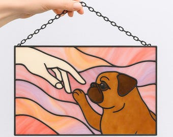 Handmade Stained Glass Pet & Human Suncatcher: Memorial Gift