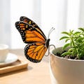 Monarch Butterfly Stained Glass Suncatcher – Handmade Window Hanging, Garden Decor, Gift for Mom or Nature Lovers product logo