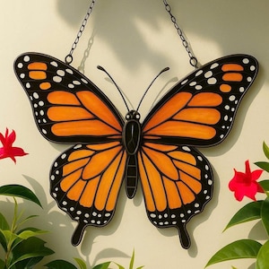 Handmade Stained Glass Butterfly – Garden Window Decor – Unique Suncatcher Gift for Mother&#39;s Day or Nature Lovers
