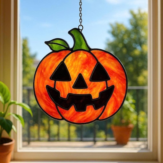 ハロウィン屋外ステンドグラス装飾 - かぼちゃのジャック・オー