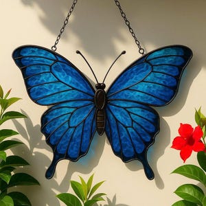 Colorful Stained Glass Butterfly – Vibrant Handmade Panel – Thoughtful Gift for Mom, Wife or Birthday Window Decor