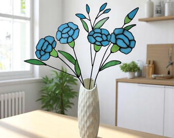 Stained Glass Carnation Flower | January Birth Flower, Mother's Day Gift