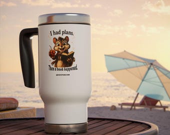 Avevo dei piani, il libro è andato in porto. Tazza da viaggio divertente, idea regalo per amanti dei libri e del caffè.