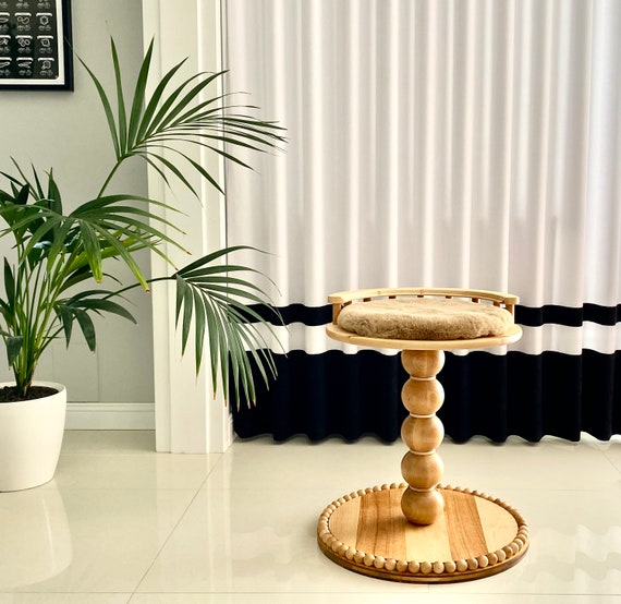 Árbol para gatos de madera natural hecho a mano, torre para gatos