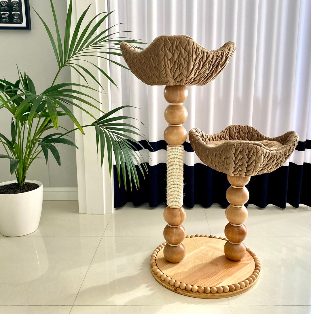 Natural Wood Cat Tree, Cat Tower, Cat Climbing Tree,scratching Cat Tree