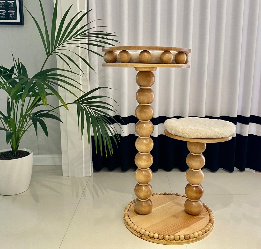 Handmade, Natural Wood Cat Tree, Cat Tower, Cat Climbing Tree