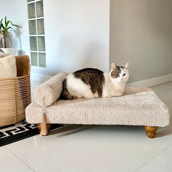 S size, Modern orthopedic luxury cat couch, dog couch, pet couch, cat bed, raised, handmade, removable and washable elements