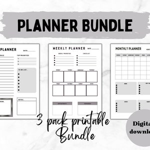 Daily, Weekly, Monthly planner, Printable planner, planner set, planner bundle. Instant download, A4 size/ A5 size / US letter size