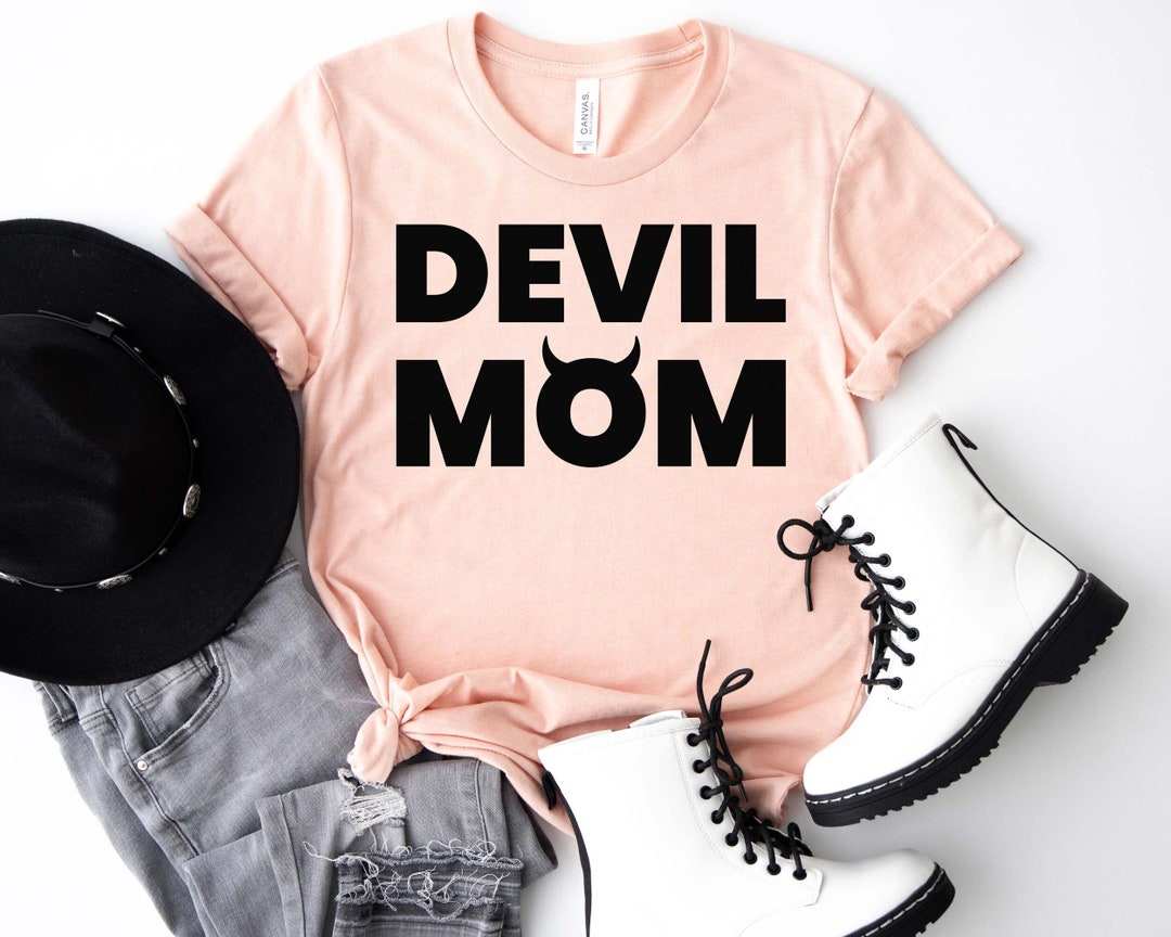 Devil Mom SVG Mom With Horns SVG Devilish Mother Png Trendy Etsy