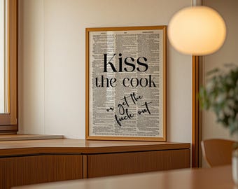 Sweary Affirmation Wandkunst, trendiger Zeitungsdruck, Küche Zitat Dekor, Maximalist Print, Retro Typografie Poster, Digitaldruck