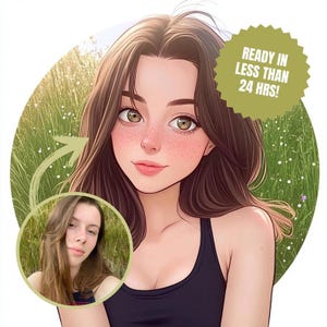 Benutzerdefinierte Symbol Illustration, personalisierte PFP, individuelles Porträt, Twitch, Cartoon Porträt Kunst, Kawaii Chibi Anime Zeichnung