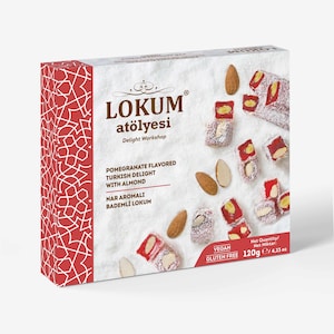 Pomegranate Flavored Almond Turkish Delight 120g