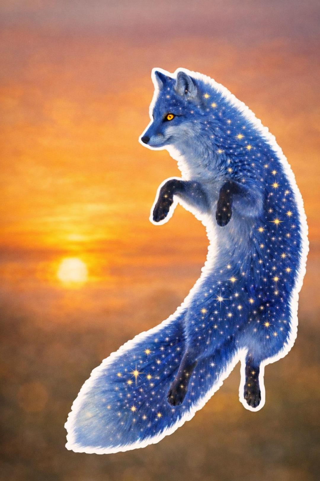 Celestial Fox Sticker Set, Night Sky Animal Stickers, Cosmic Fox Vinyl ...