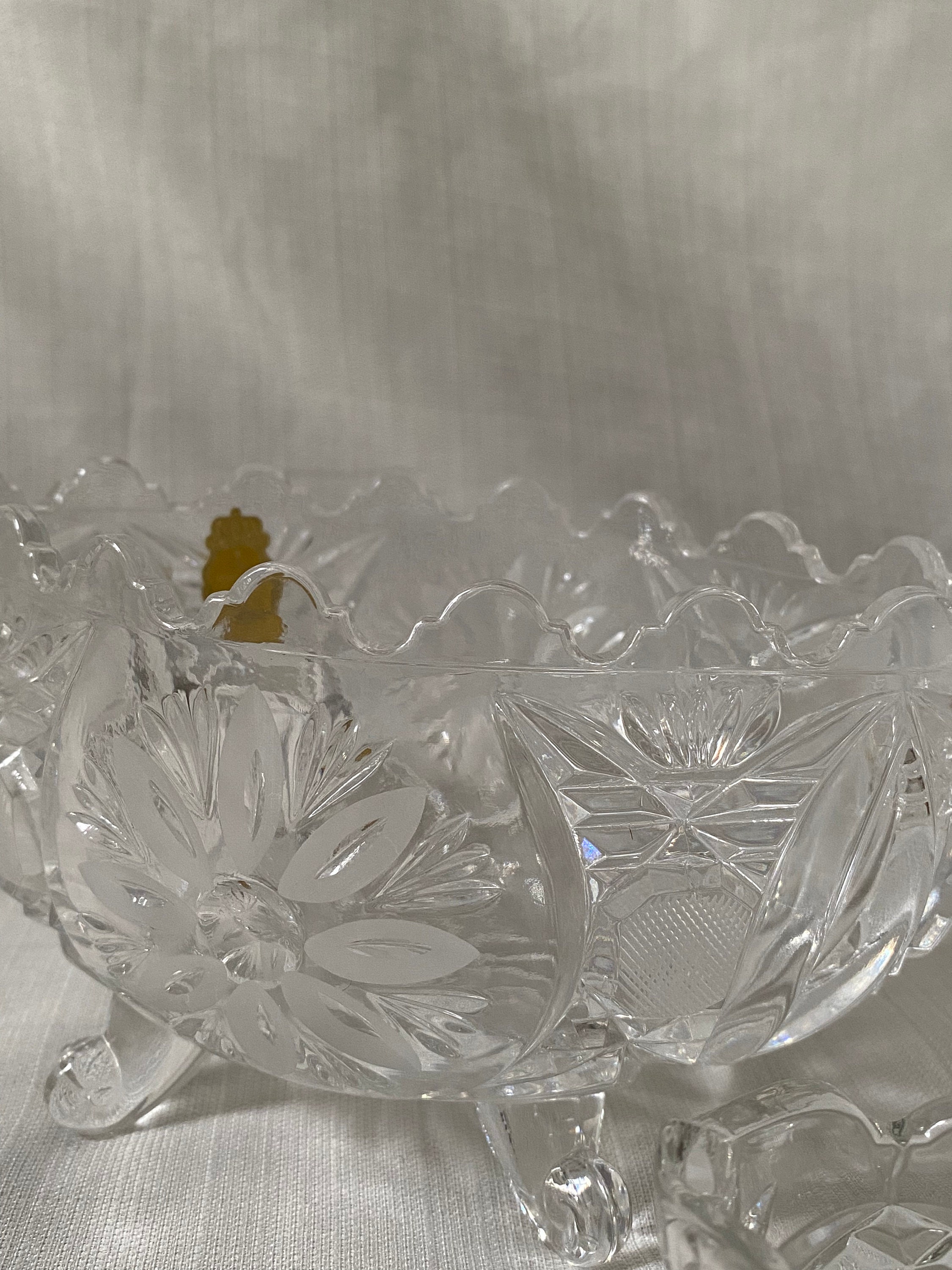 Vintage Imperlux Hand Cut Lead Crystal Oval Bowl, Vintage Princess