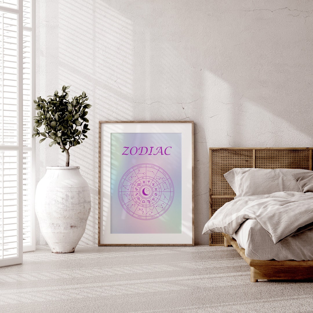 Zodiac Wall Art Astrology Cheat Sheet Zodiac Sign Poster Zodiac Artwork