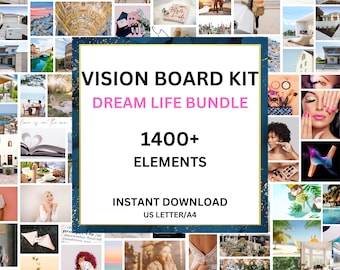 2024 Vision Board Kit | Vision Board Images | Mood Board Images | Words of Affirmation | Vision Board Printables for Manifestation