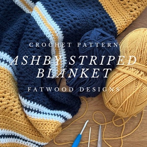Ashby Striped Blanket - Crochet Pattern